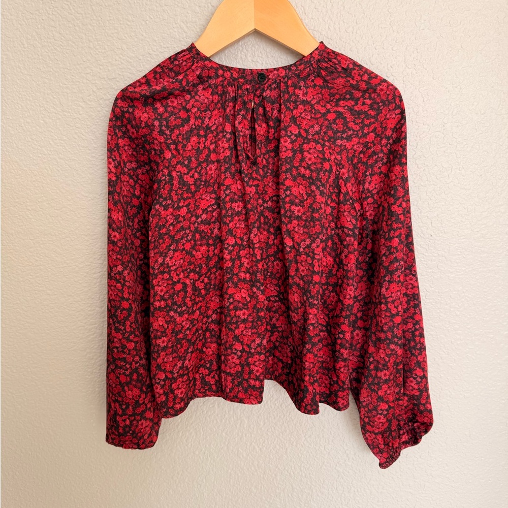 Gap Girls red floral Blouse size: 6-7 Years - Picture 2 of 5